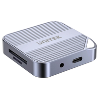 Unitek Magnetyczny czytnik kart SD/Micro SD 6w1 | PD100W | 4K@60Hz | 5Gbps