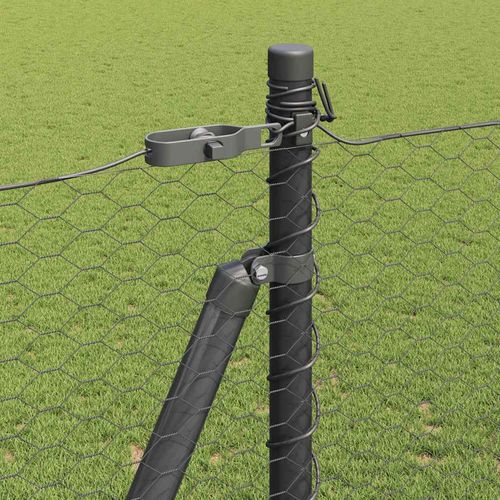 Ogrodzenie z słupkami Szary 1.5 x 50 m Stal pokryta PCV na Arena.pl