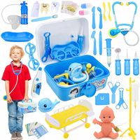 DUŻY ZESTAW LEKARSKI MAŁY LEKARZ DOKTOR W WALIZCE AKCESORIA STETOSKOP