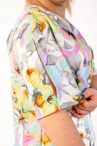 ELEGANCKI SZYKOWNY KOMPLET DAMSKI SPODNIE + BLUZKA KOLORY PLUS SIZE 52 na Arena.pl