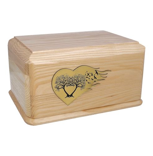 Drewniana urna wykonana z jasnego drewna na Arena.pl