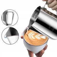 MLECZNIK stalowy kubek 350 ml DZBANEK do SPIENIANIA MLEKA STAL NIERDZEWNA