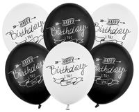 Balony 30cm, Happy Birthday, Pastel mix