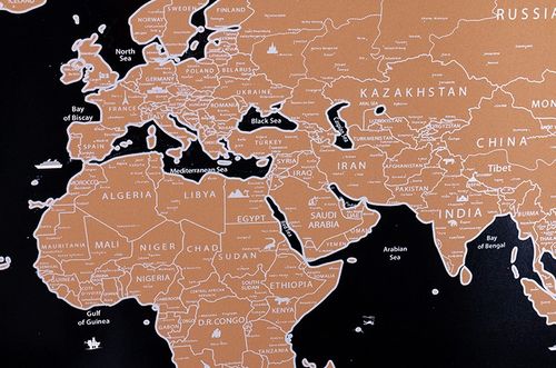 MAPA ŚWIATA Z FLAGAMI - ZŁOTA MAPA ZDRAPKA na Arena.pl