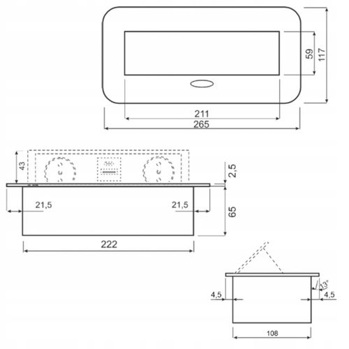 Gniazdo wpuszczane chowane w blat nablatowe USB USB-C STALOWE na Arena.pl