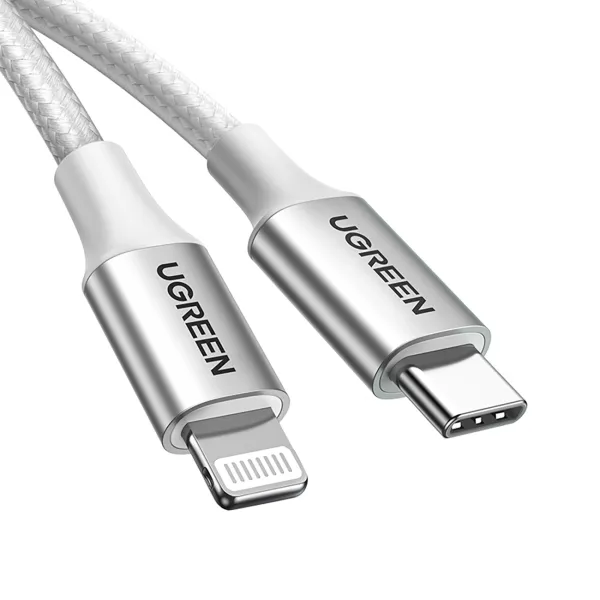 Kabel Ugreen US304 70523 USB-C / Lightning MFi 1m - srebrny zdjęcie 1