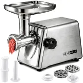 Maszynka do mielenia mięsa elektryczna stalowa 3 sitka 800w zestaw