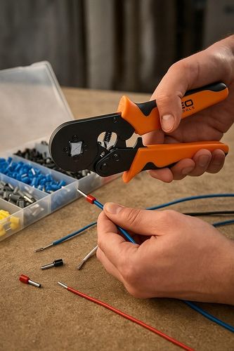 Szczypce do zaciskania końcówek 205mm zaciskarka konektorów + 1200 na Arena.pl