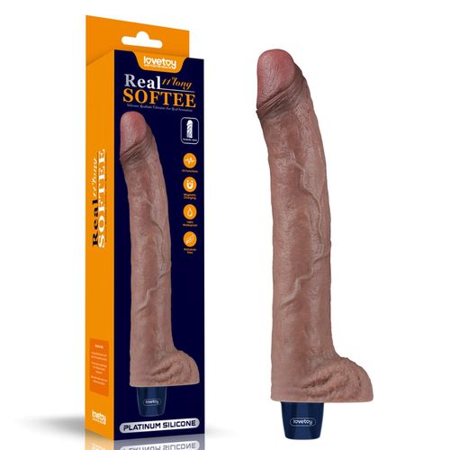 11" REAL SOFTEE Rechargeable Silicone Vibrating Dildo (H) na Arena.pl