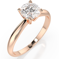 pierścionek z różowego srebra 925 z diamentem (brylantem) 0,5 ct lab