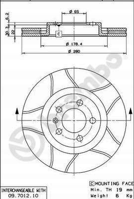 TARCZA HAM PRZOD 280X22 V MAX BREMBO na Arena.pl