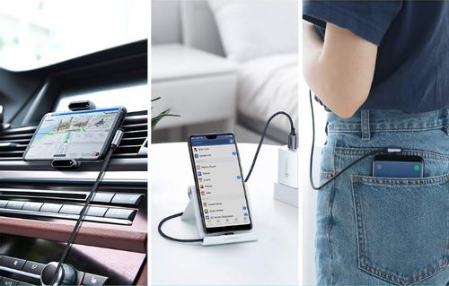 Kątowy kabel USB-C UGREEN 3A Quick Charge 3.0 1m na Arena.pl