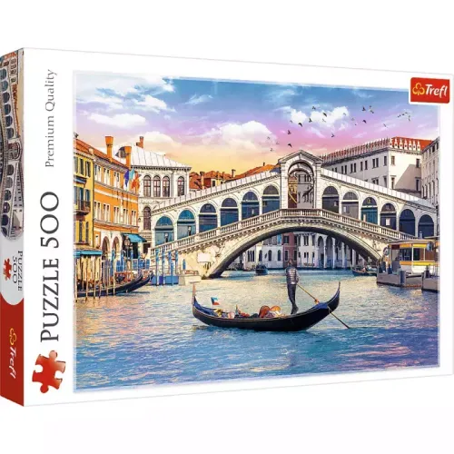 Piękne puzzle z widokiem na Most Rialto w Wenecji - Trefl 500 elementów na Arena.pl