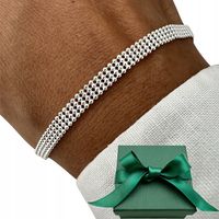 Srebrna bransoletka damska 925 regulowana stylowa i elegancka na