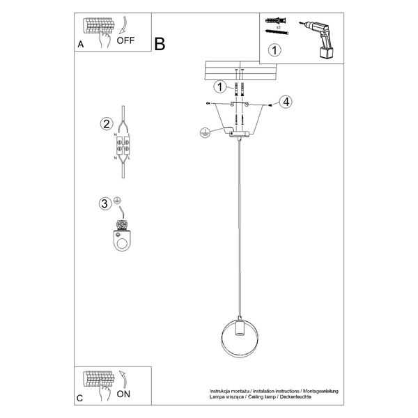 Lampa wisząca TITRAN 1 biała zdjęcie 6