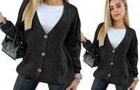 Kobiecy SWETER KARDIGAN zapinany na guziki kolory