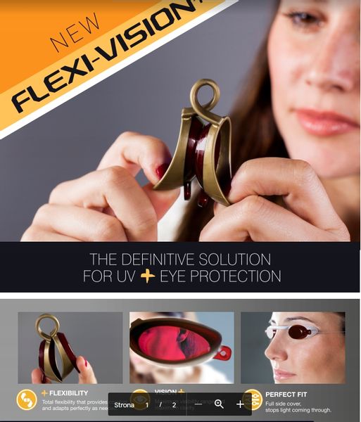 Okulary do opalania solarium Flexivision złote zdjęcie 3