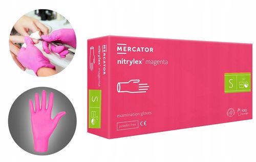 rękawice nitrylowe 100 szt. 7-s nitrylex magenta na Arena.pl