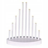 Świąteczny świecznik biały 10LED 25cm ciepła biel