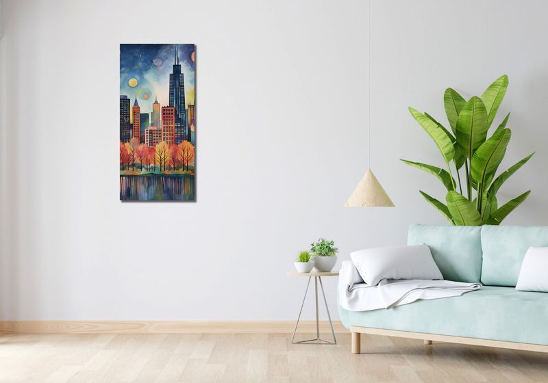 Obraz 40x90cm Panorama Malowniczego Miasta zdjęcie 2