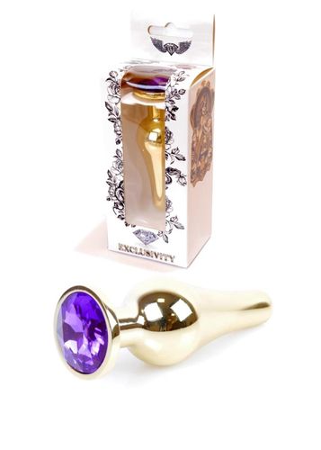 Plug-Jewellery Gold Butt Plug- Purple na Arena.pl