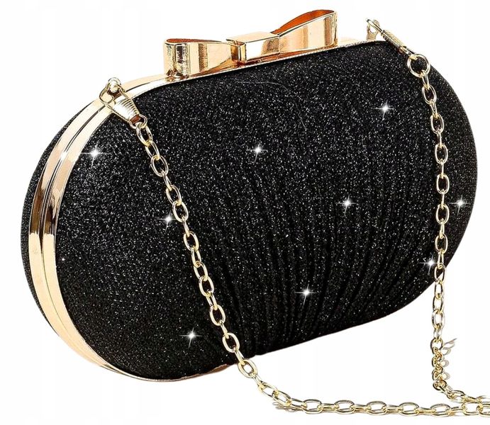 Czarna Torebka Wieczorowa Kopertówka Wizytowa Mała zdjęcie 10