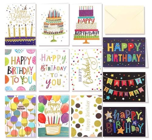 12 pustych kartek urodzinowych 12 beżowych kopert na Arena.pl