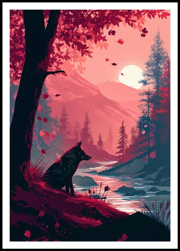 Plakat 68x98cm Wilk Przy Brzegu Lasu na Arena.pl