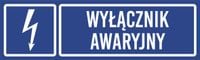 Tabliczka informacyjna Wyłącznik awaryjny grawer piktogram 20x6 duży wybór