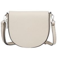 VERA PELLE torebka damska skórzana listonoszka z klapą V574 kremowa