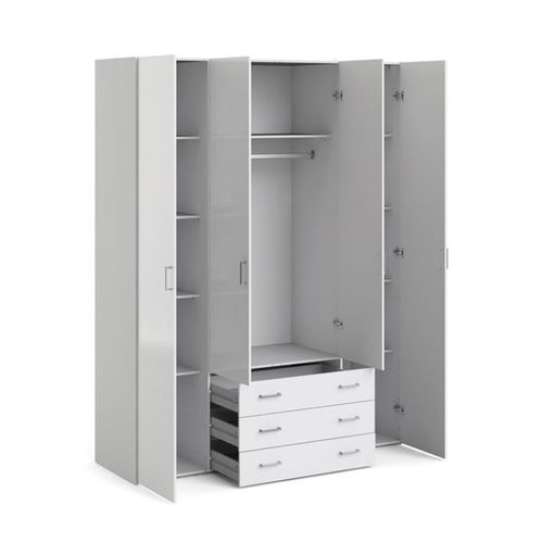 SPACE biała szafa 4+3 wysoki połysk na Arena.pl