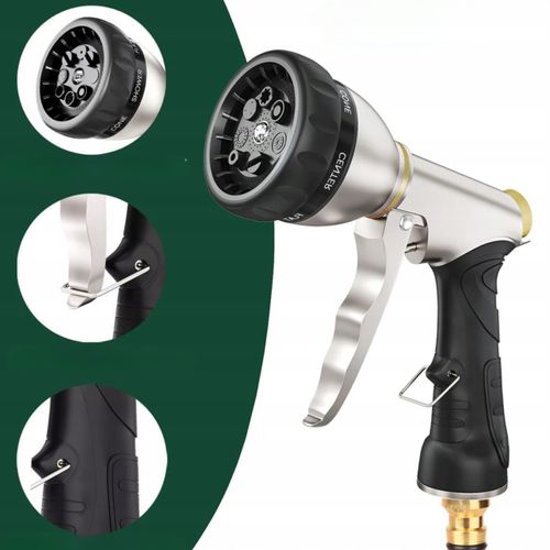 Pistolet ogrodowy mosiężny do węża 7 funkcji natrysku regulowany zraszacz na Arena.pl