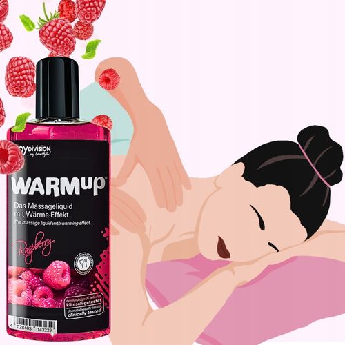 Olejek do masażu erotycznego dla par JADALNY malinowy ROZGRZEWAJĄCY 150 ml na Arena.pl