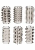 toyjoy power sleeve set 6 elastycznych nakładek tpe wodoodpornych