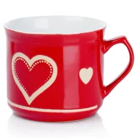 Kubek ceramiczny z uchem / garnuszek do podgrzewania serce 650 ml