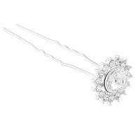 Szpilki do włosów srebrne z kryształkiem 2 sztuki