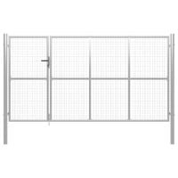 Brama ogrodzeniowa, stalowa, 350 x 150 cm, srebrna