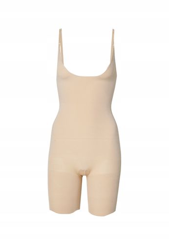 Spanx Seamless Power Beżowe modelujące body do połowy uda na Arena.pl
