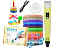 NAJNOWSZY DŁUGOPIS 3D DLA DZIECI DRUKARKA 3D PEN MAGICZNY ŻÓŁTY + WKŁAD 10M