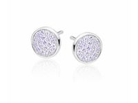 Delikatne rodowane srebrne kolczyki celebrytka kółka circle coin cyrkonie srebro 925 Z1548E_V7