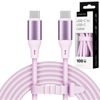 Kabel USB C - USB C 100 W 1 m silikonowy różowy Kruger&Matz Basic
