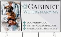 BANER REKLAMOWY oczkowany 200x100cm projekt w cenie GABINET WETERYNARYJNY