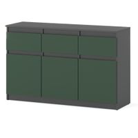Komoda 120cm 3 Szuflady Oleksa Nowoczesna Szafka Szara Butelkowa Zieleń