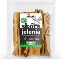 UNISZKI SKÓRA JELENIA suszona naturalny gryzak przysmak psa do żucia 100g