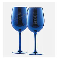 Kieliszki do szampana wina MOET CHANDON 2 szt zestaw niebieskie