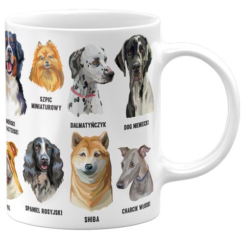 KUBEK Z RASAMI PSÓW, PREZENT DLA MIŁOŚNIKA PSÓW, GITEES, 330ML na Arena.pl