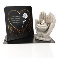 Znicz Dłonie Lampka Led Statuetka Dekoracja na Grób z Personalizacją