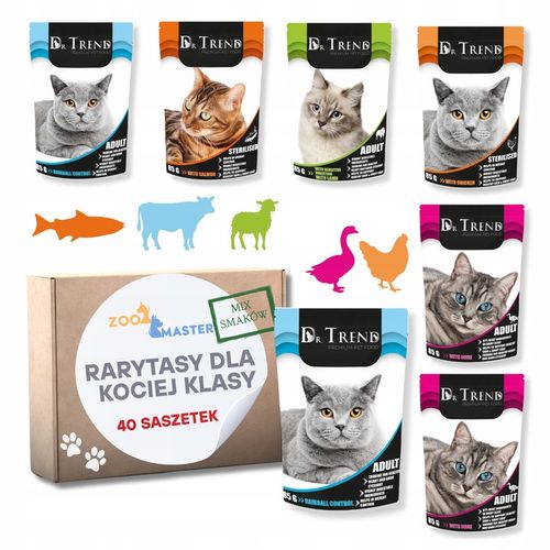 Karma mokra dla kota Saszetka Mix Smaków RARYTASY DLA KOCIEJ KLASY 40 szt na Arena.pl