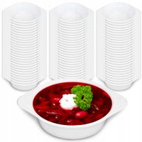 Miski Plastikowe Flaczarki miseczki 500ml 100szt głębokie białe do zup
