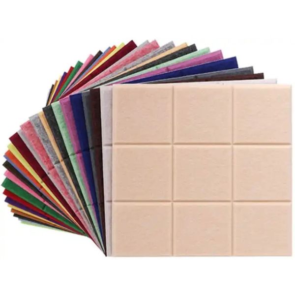 Panele Ścienne Filcowe 3D Kwadrat Zagłówek Samoprzylepne Akustyczne Soft zdjęcie 6